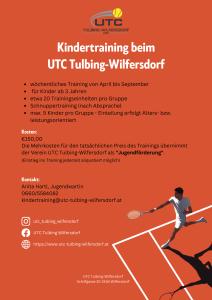 Anmeldung UTC Kindertraining 2024 & KidsCamp 2024